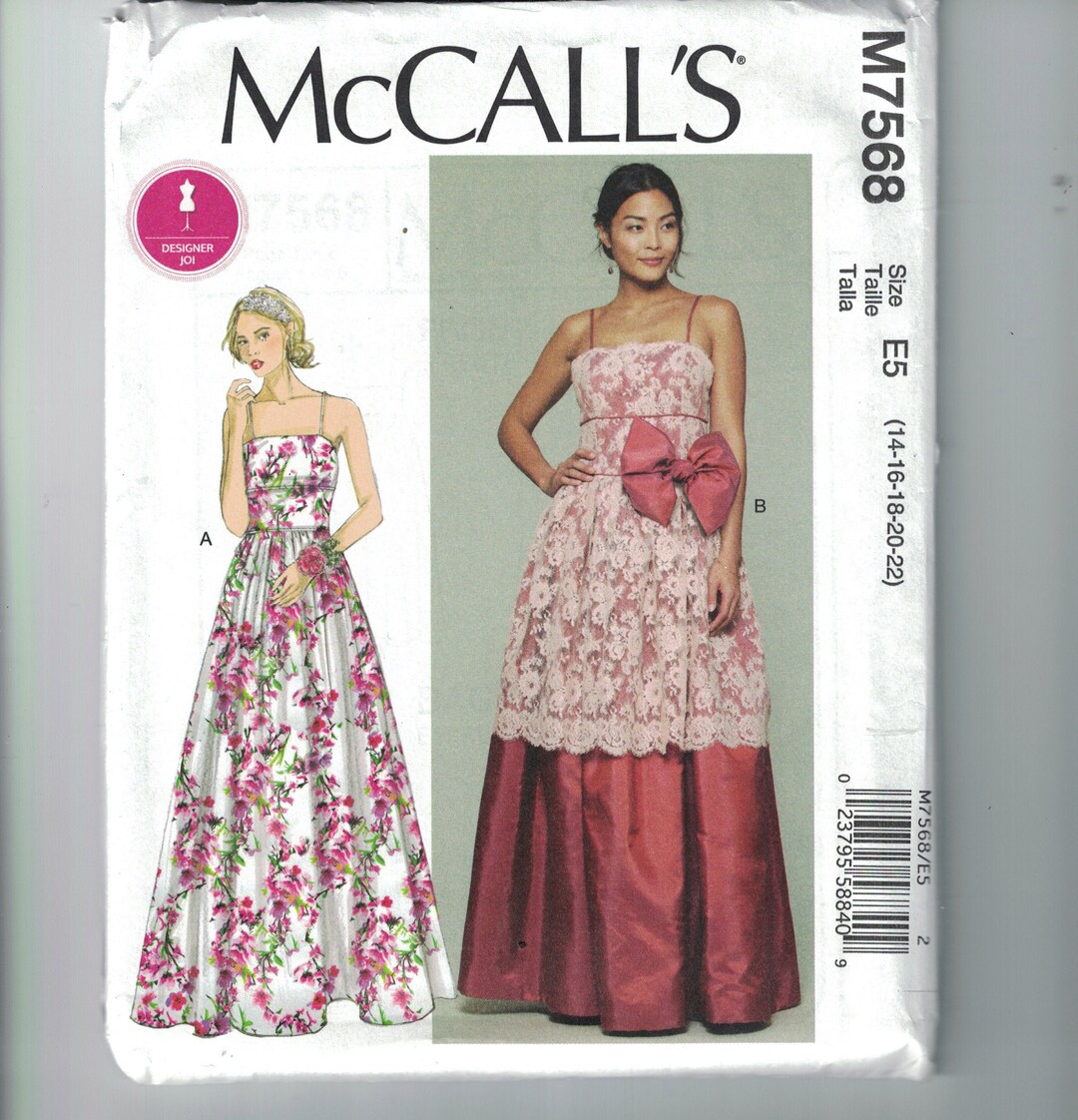 Misses Sewing Pattern Mccalls M7568 Formal Special Occasion Dress Lace ...