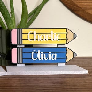 Custom 3D Printed Pencil Name Magnets – Personalized School, Locker & Refrigerator Magnets | Teacher Gift | Classroom Décor
