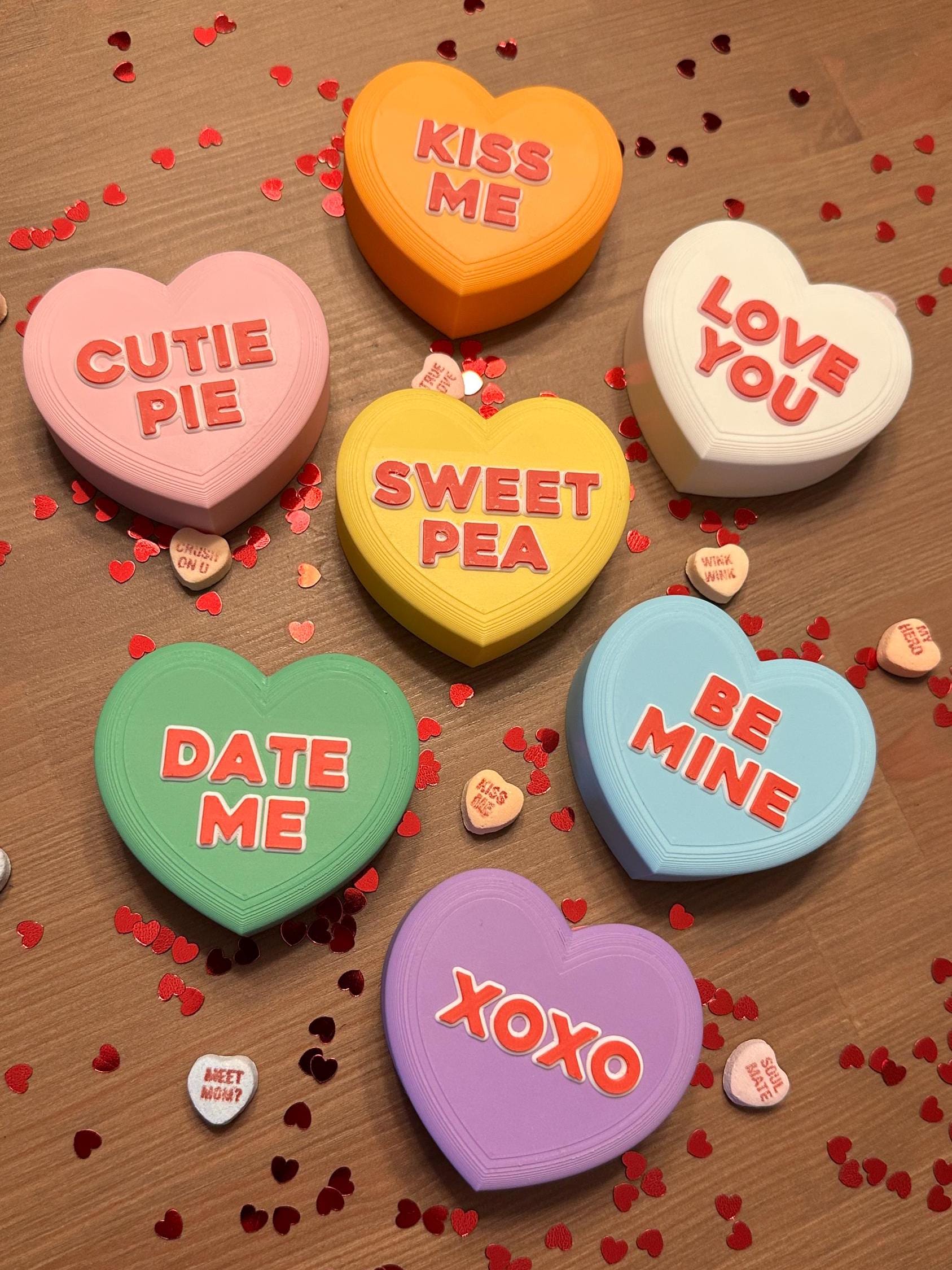 Oversized Valentine's Day 3D Printed Candy Hearts - Personalized