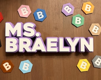 Personalized Teacher Name Plate - Custom Desk Sign for Educators