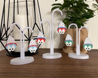 Philadelphia Phillies Baseball Inspired Earrings | 3D Printed Fan Jewelry | Red & Blue Game Day Accessories