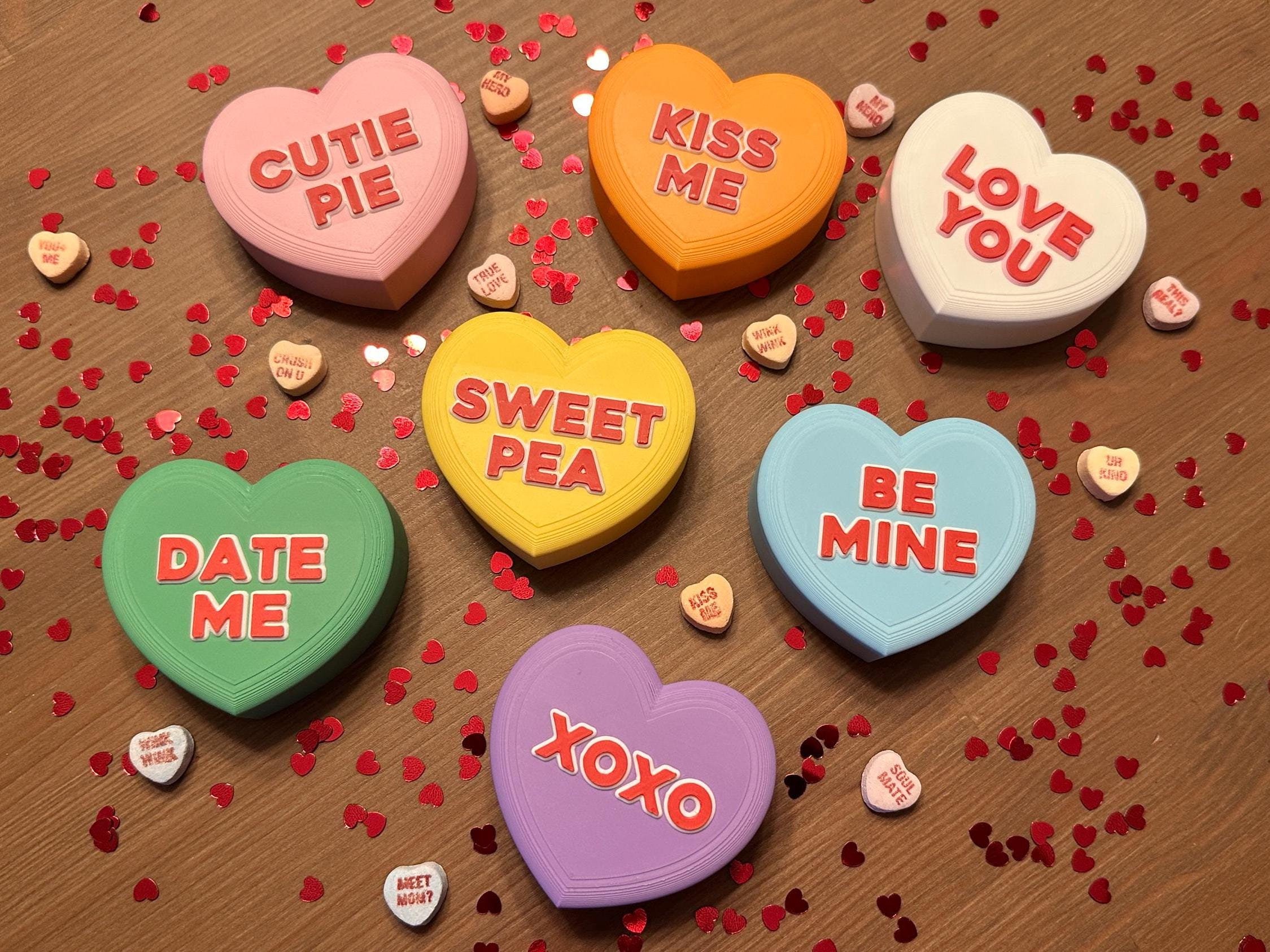 Oversized Valentine's Day 3D Printed Candy Hearts - Personalized