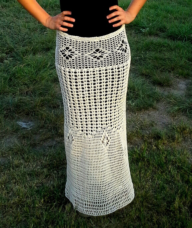 hippie crocheted skirtdress pattern
