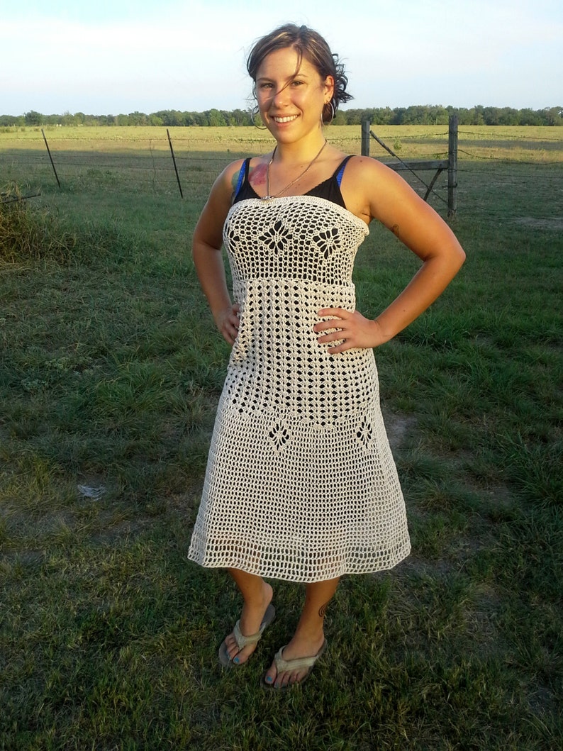 hippie crocheted skirtdress pattern