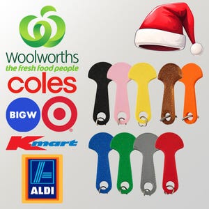 4X Trolley Token Unlocker Removable Key Set | Clasp or Ring | Coles Woolworths Aldi