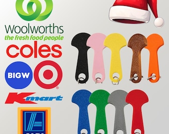 4PK Trolley Token | Coin Unlocker Keys | Coles Woolworths Aldi | Keyring options