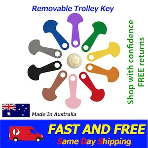 10X Trolley Token Unlocker Key Set | Removable | Aldi Coles Woolworths | Great Gift