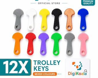 12X Removable Trolley Key Token Coin for Aldi Coles Woolworths (Reusable)