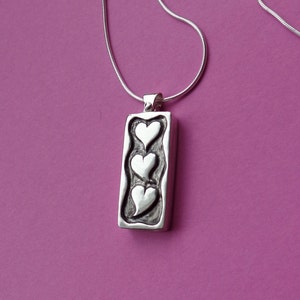Three Photo HEARTS Locket for  Mothers Grandmothers sisters friends