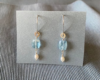 Aquamarine earrings ready to ship!