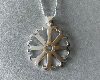 Lithuanian Baltic Sun Sterling Silver Necklace by Rima Macikunas