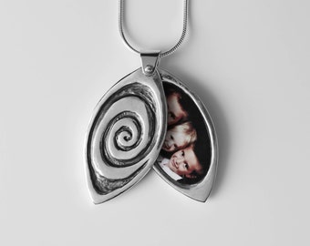 Large Spiral of Life Locket  for Mothers, Grandmothers, sisters or daughters fits TWO photos