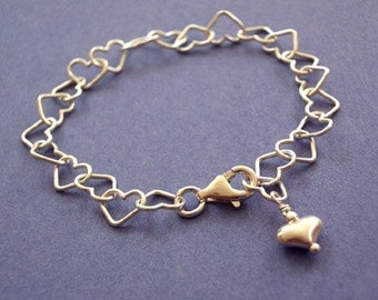 Child size Silver Heart Shaped Bracelet  Flower Girl