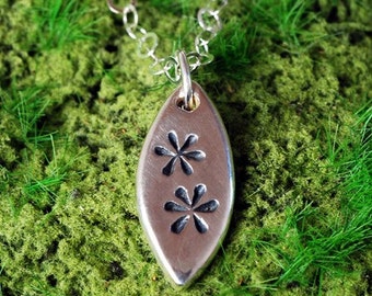 Tiny Daisies Sterling Silver Photo Pendant