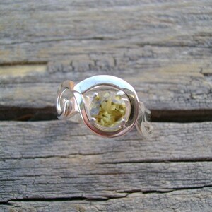 Faceted Chrysoberyl Ring in Forged Sterling Size 7 image 5