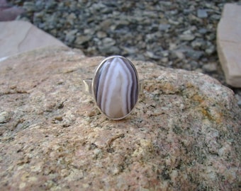 Botswanna Agate and Sterling Silver Ring - Size 7
