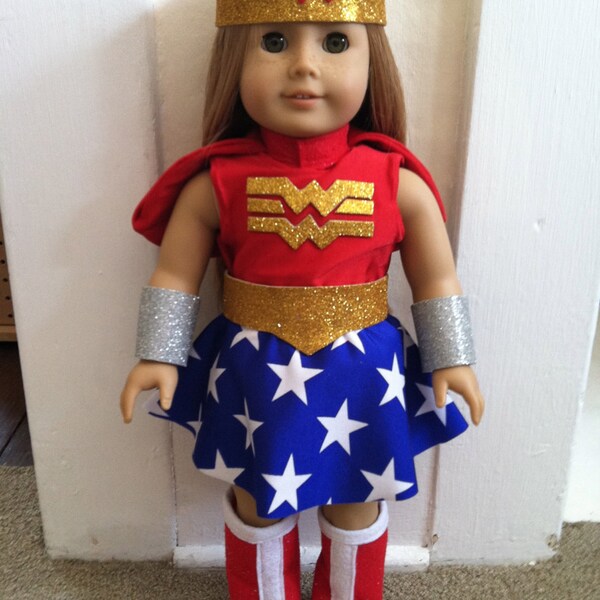 Super Hero Costume - Wonder Woman parody for 18 inch doll