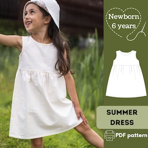 Patron de couture de robe simple : du nouveau-né à 6 ans (Patron PDF)