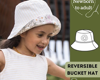 Reversible Bucket Hat Sewing Pattern: Newborn to Adult (PDF Pattern)