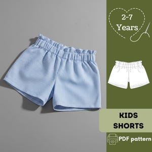 Kids Shorts Sewing Pattern: Easy Unisex Design (Sizes 2-7 Years) (PDF Pattern)