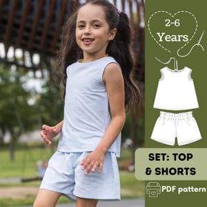 Kids Shorts & Top Sewing Pattern: Easy Unisex Design (Sizes 2-7) (PDF Pattern in English)