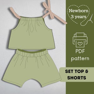 Baby Top & Shorts Sewing Pattern: Newborn to 3 Years (PDF Pattern)