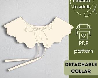 Detachable Collar Sewing Pattern: Newborn to Adult Sizes (PDF Pattern)