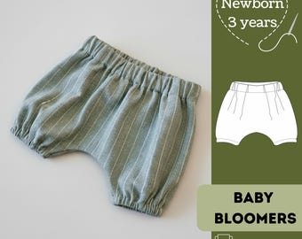 Baby Bloomers Sewing Pattern: Newborn to 3 Years (PDF Pattern in English language).