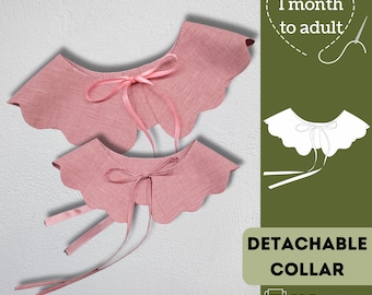 Detachable Collar Sewing Pattern: Newborn to Adult Sizes (PDF Pattern)