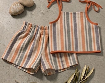 PDF Pattern Top & Shorts: Easy Unisex Design (Sizes 2-7 Years) (PDF Pattern in Enlish)