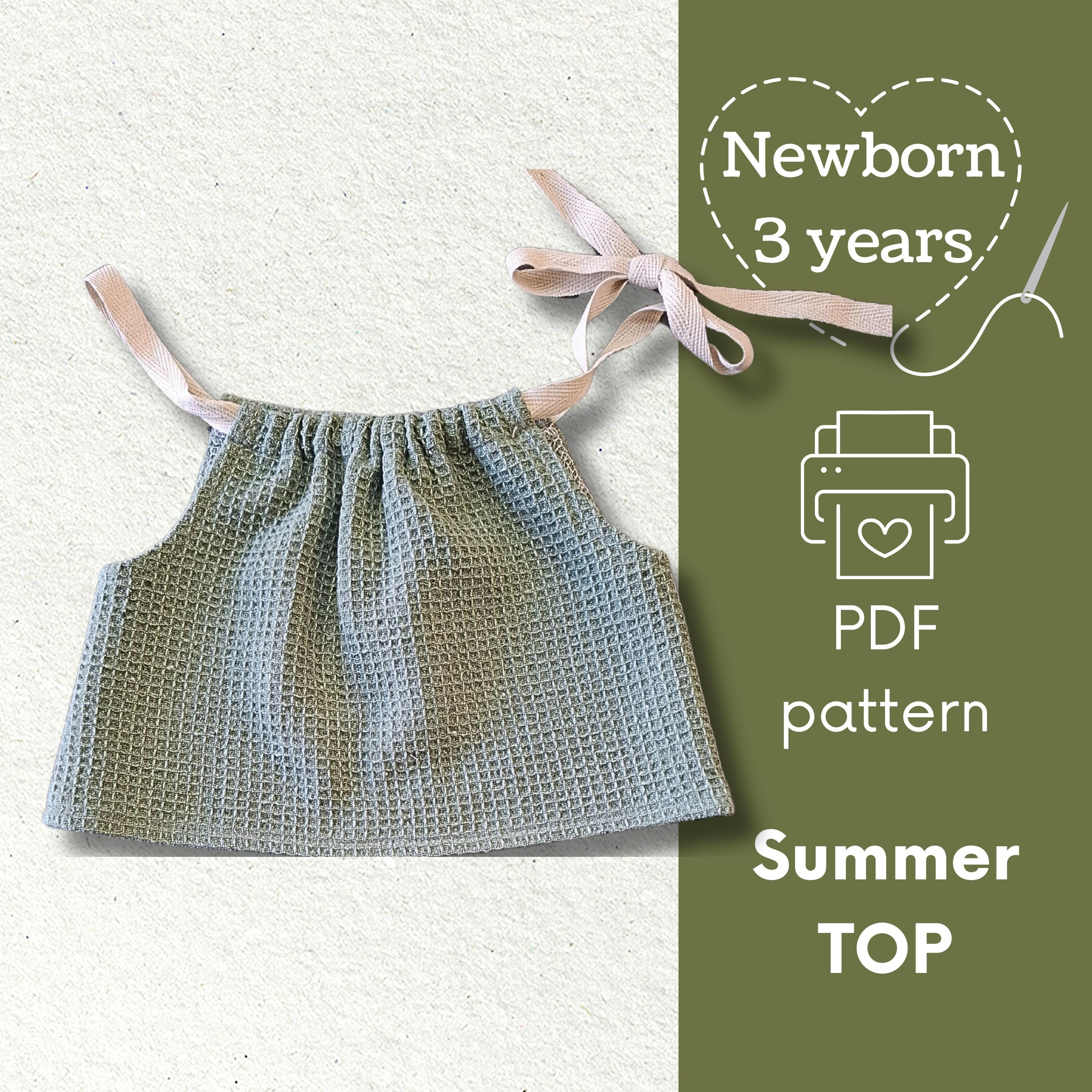 Kids Summer Top Sewing Pattern: Newborn to 3 Years (PDF Pattern in ...