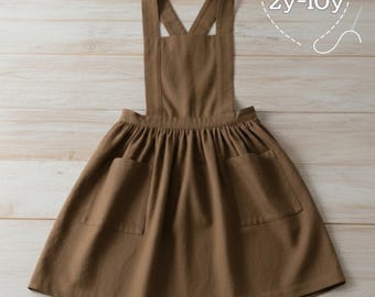 Kids Ruffled Classic Apron Sewing Pattern: Cross Back, Pockets (PDF Download, Sizes 2-10 Years)