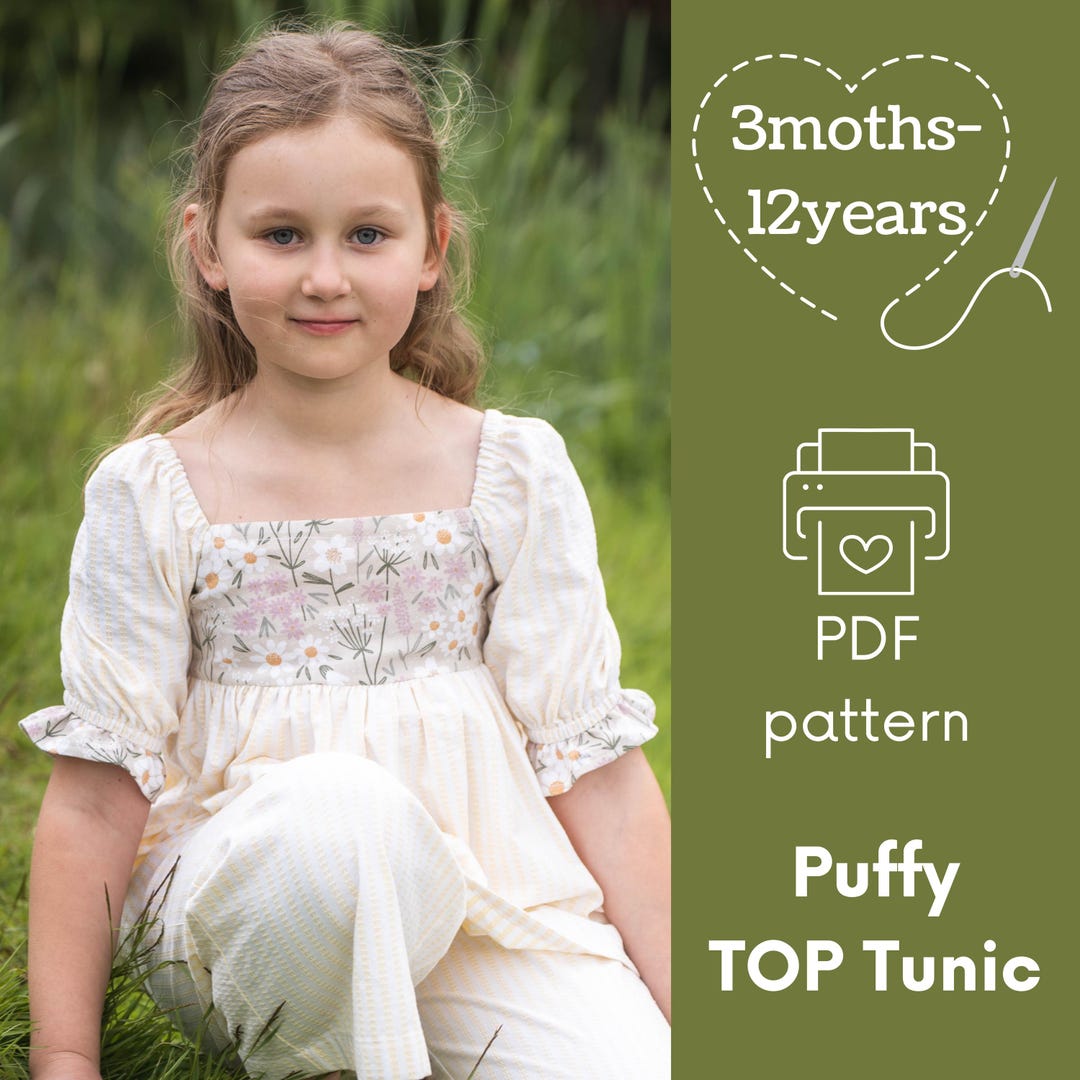 Digital Sewing Pattern for Kids. Top Tunic Sizes From 3months to ...