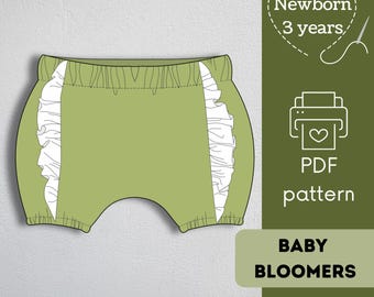Baby Bloomers Sewing Pattern: Newborn to 3 Years (PDF Pattern)