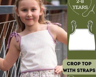 Girls' Crop Top Sewing Pattern: Easy Beginner Project (Sizes 2-8) (PDF Pattern)