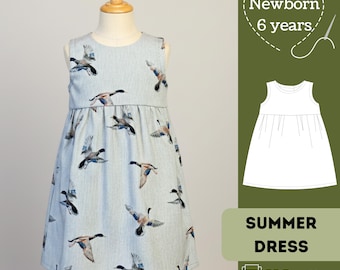Girls' Dress Sewing Pattern: Easy Sew, Newborn to 6 Years (PDF Pattern)