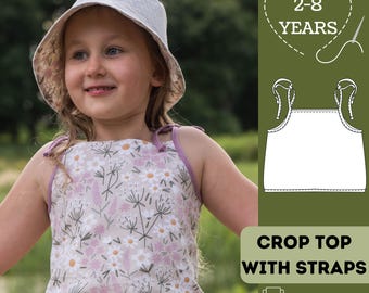 Girls' Crop Top Sewing Pattern: Easy Beginner Project (Sizes 2-8) (PDF Pattern)