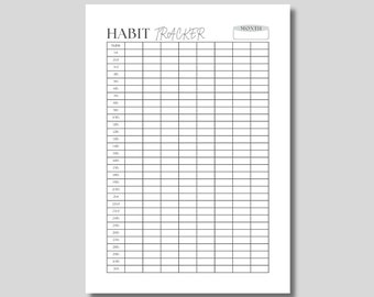 Habit Tracker Planner, Monthly Habit Tracker | Editable, Fillable PDF + JPEG | A4 & A5 | Printable digital template | Instant Download
