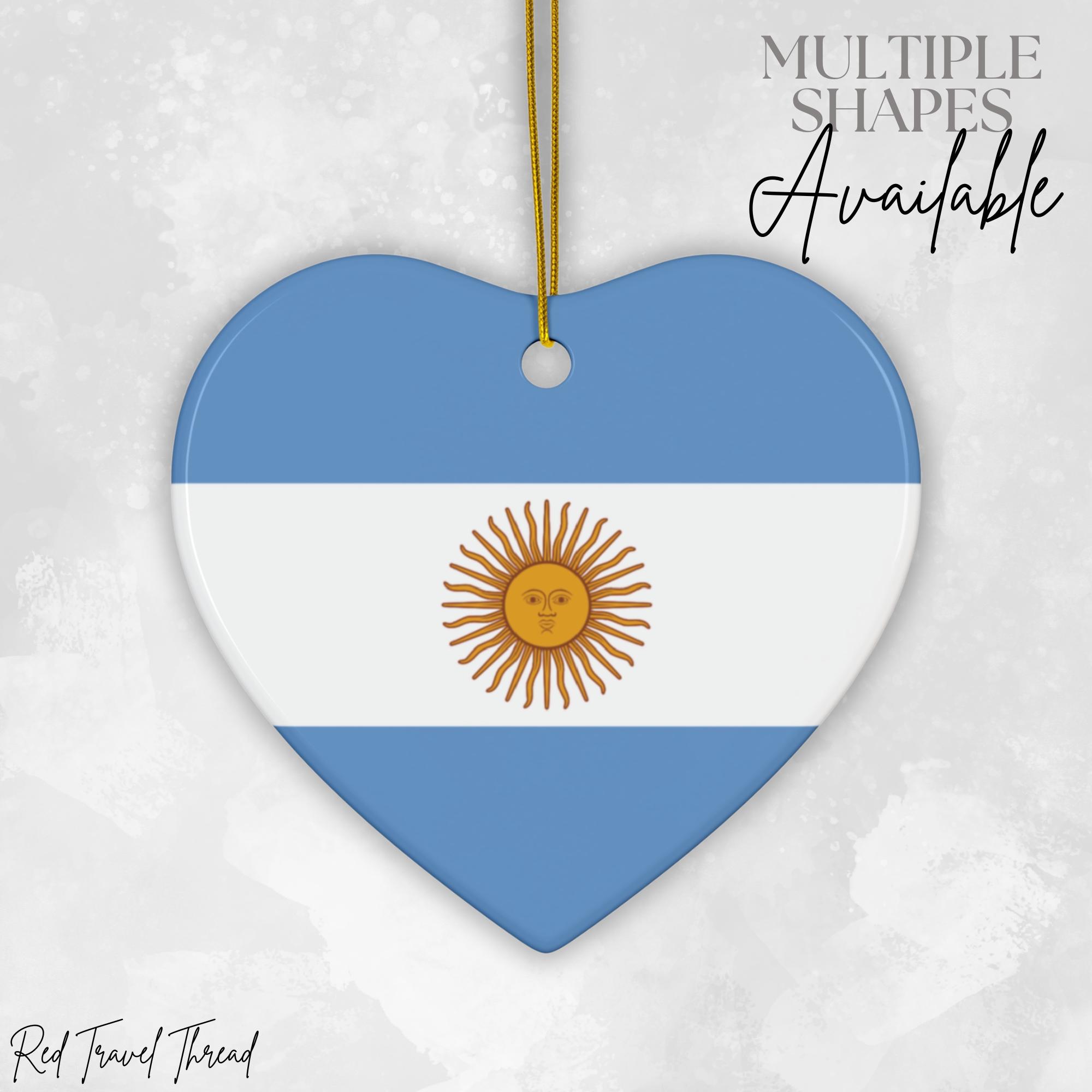 Argentinian Flag Star Ceramic Ornament | Argentina Christmas Gift | Travel Souvenir | Christmas Decorations | Argentina Flag