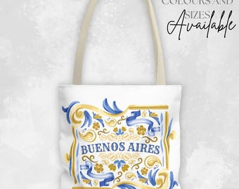 Buenos Aires Argentina Tote Bag | Buenos Aire Traditional Fileteado Art | Argentina Gift Idea | Buenos Aires Travel Art | Buenos Aires Print