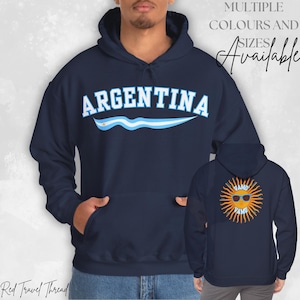 Argentina Unisex Hoodie with Flag | Argentina Jumper | Argentina Hoodie | Argentina shirt | Argentina sweatshirt| Argentina Gift