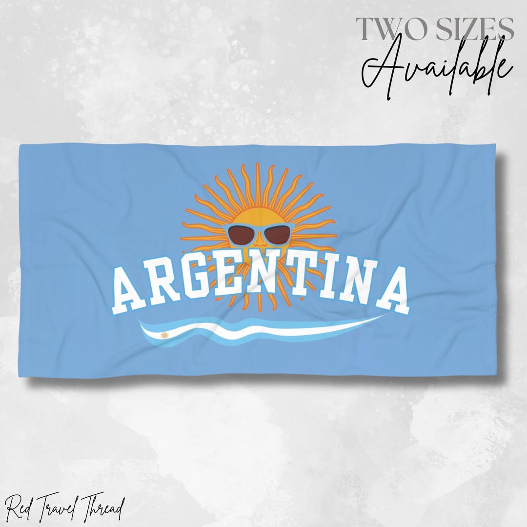 CafePress Argentina Flag Beach Towel - 30x60 Inches, Super Absorbent, Soft Polyester & Cotton Blend