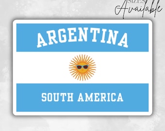 Adesivo in vinile Argentina Sud America / Adesivo Argentina / Adesivo da viaggio / Regalo Argentina / Adesivo bandiera Argentina / Adesivo Mate Thermos