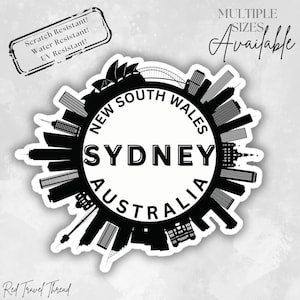 Vinyl Decal Sticker Sydney Australia | Travel Laptop Decal | Car Window Decoration | Planner Sticker | Water Bottle Decal | Travel Gift