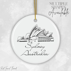 Sydney Australia Ceramic Ornament | Sydney Oprah house | Holiday Christmas Tree Decoration | Gift for Travelers | Travel Souvenir