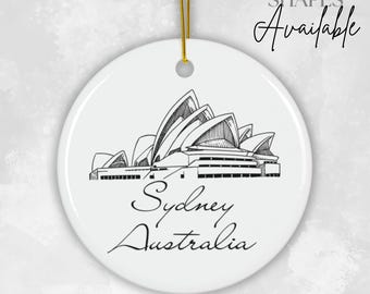 Sydney Australia Ceramic Ornament | Sydney Oprah house | Holiday Christmas Tree Decoration | Gift for Travelers | Travel Souvenir