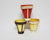 Vintage Retro Metal and Plastic Pot Plant holder set of three original 1950 39 s recycle reuse Indoor Planter Pot Stand