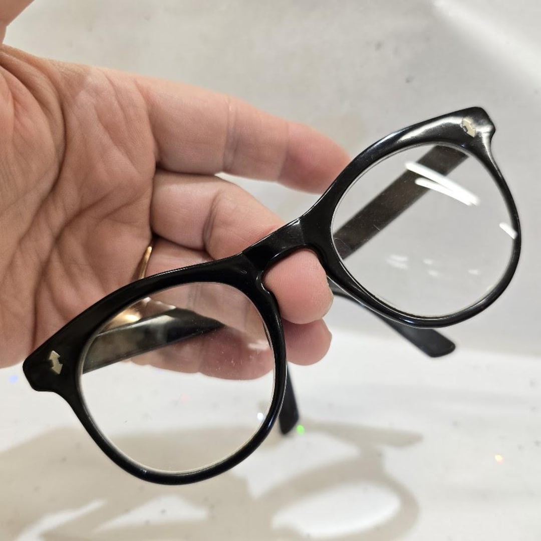 Vintage Black Clark Kent Style Eyeglasses, Thick Frame Spectacles - Etsy