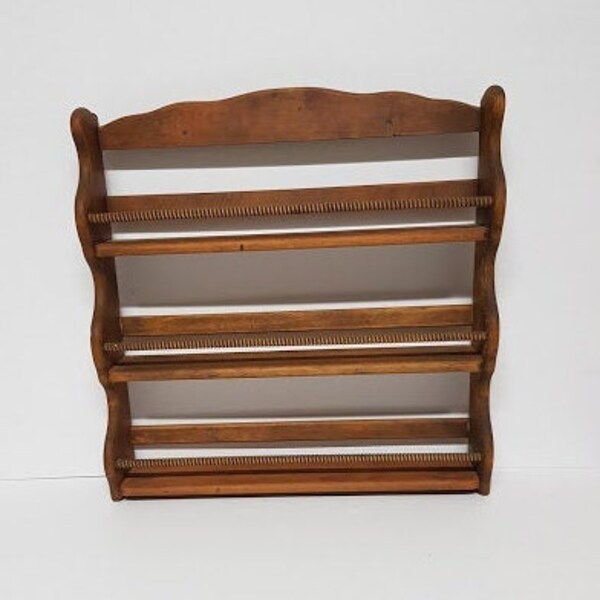 antique Spice Rack vintage wooden wood Kitchen decor