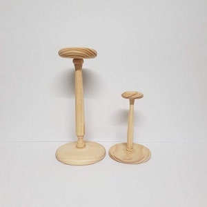 Wooden Hat Stand Display Stand two sizes for Hat or Headpiece Handmade Millinery Hat Stand image 9